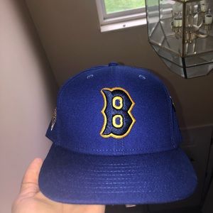 HAT CLUB EXCLUSIVE 59FIFTY FITTED HAT DECADE COLLECTION BOSTON BEES GREEN UV 3/8